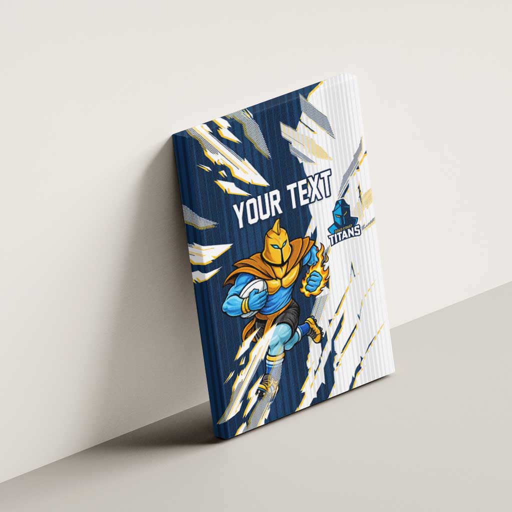 Personalized Gold Coast Titans Canvas Wall Art Dynamic Lightning Mascot Rugby Australia