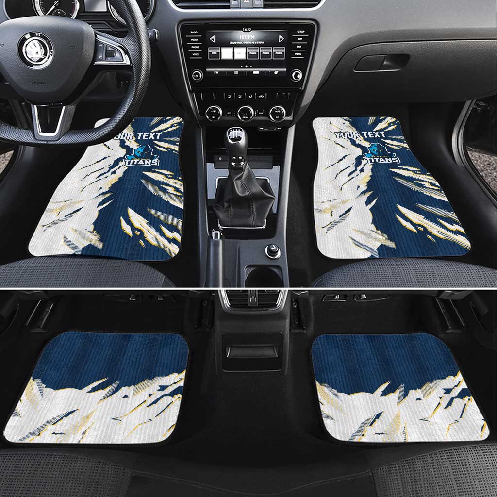 Personalized Gold Coast Titans Car Mats Dynamic Lightning Mascot Rugby Australia