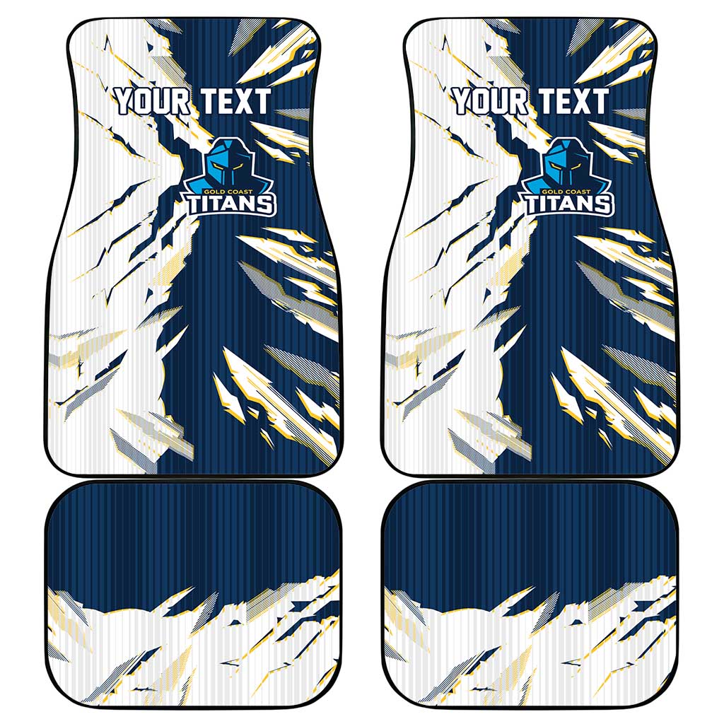 Personalized Gold Coast Titans Car Mats Dynamic Lightning Mascot Rugby Australia