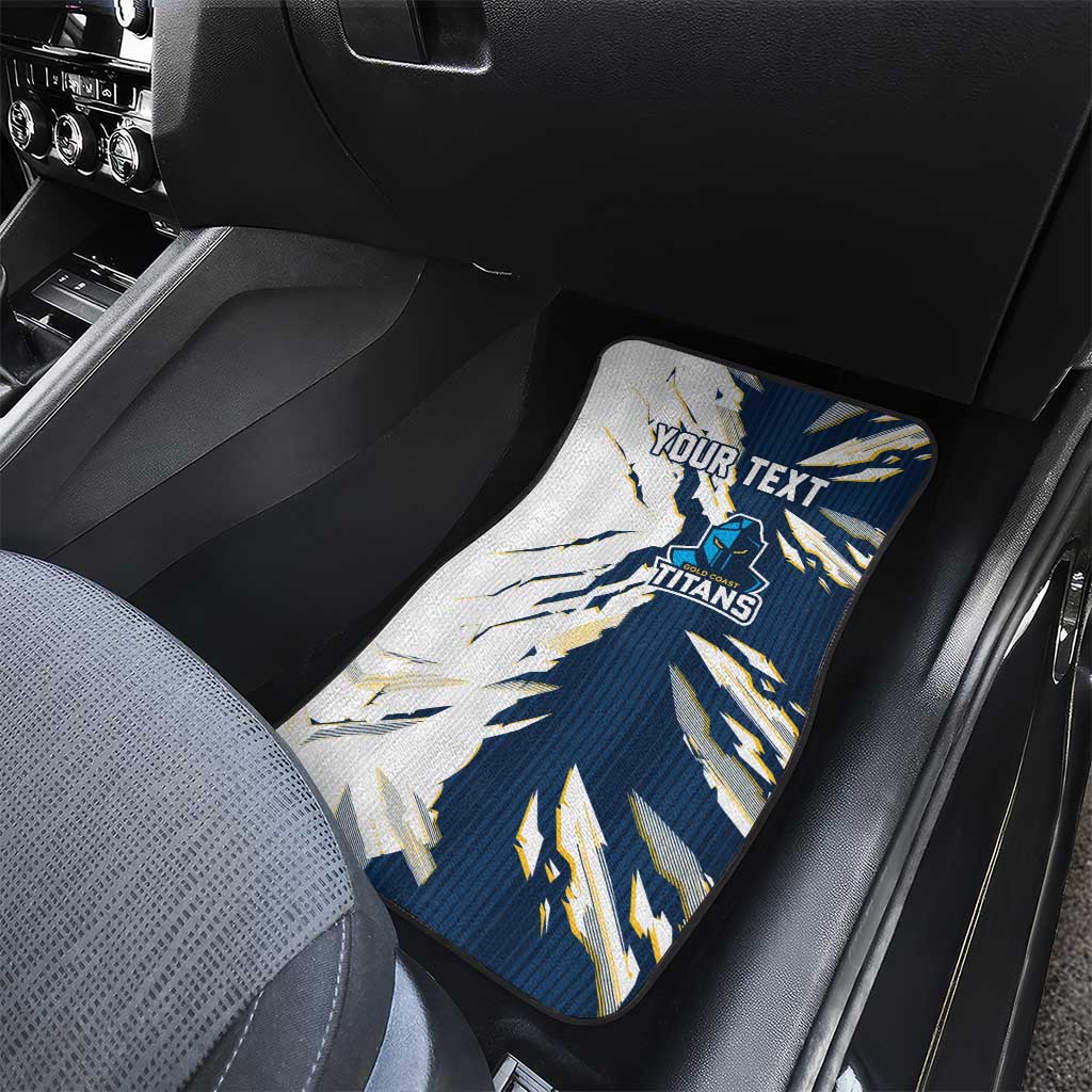 Personalized Gold Coast Titans Car Mats Dynamic Lightning Mascot Rugby Australia