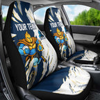 Personalized Gold Coast Titans Car Seat Cover Dynamic Lightning Mascot Rugby Australia