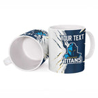 Personalized Gold Coast Titans Ceramic Mug Dynamic Lightning Mascot Rugby Australia