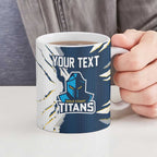 Personalized Gold Coast Titans Ceramic Mug Dynamic Lightning Mascot Rugby Australia
