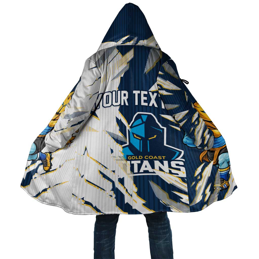 Personalized Gold Coast Titans Cloak Dynamic Lightning Mascot Rugby Australia