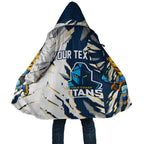 Personalized Gold Coast Titans Cloak Dynamic Lightning Mascot Rugby Australia