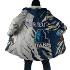 Personalized Gold Coast Titans Cloak Dynamic Lightning Mascot Rugby Australia