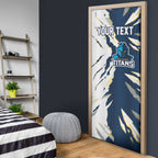 Personalized Gold Coast Titans Door Cover Dynamic Lightning Mascot Rugby Australia