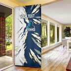 Personalized Gold Coast Titans Door Cover Dynamic Lightning Mascot Rugby Australia
