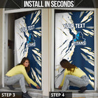 Personalized Gold Coast Titans Door Cover Dynamic Lightning Mascot Rugby Australia