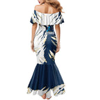 Personalized Gold Coast Titans Family Matching Mermaid Dress and Hawaiian Shirt Dynamic Lightning Mascot Rugby Australia