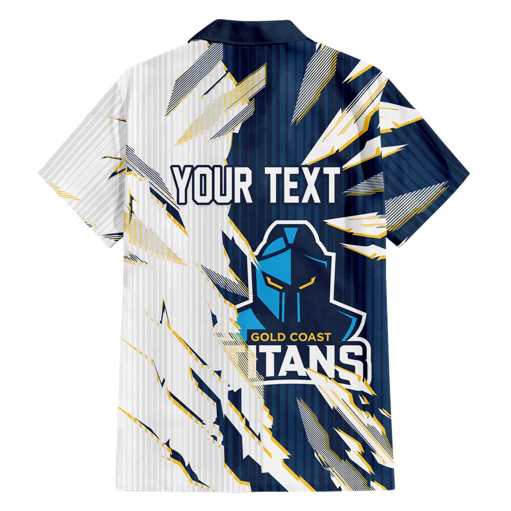 Personalized Gold Coast Titans Family Matching Off The Shoulder Long Sleeve Dress and Hawaiian Shirt Dynamic Lightning Mascot Rugby Australia