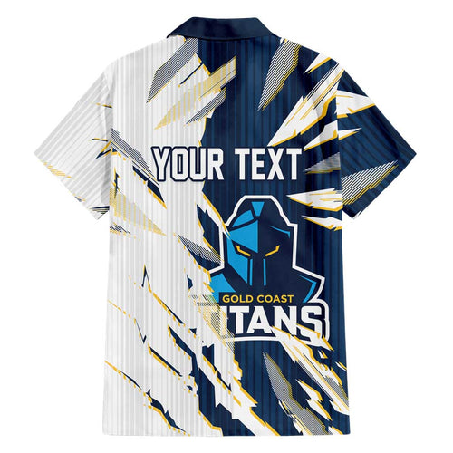 Personalized Gold Coast Titans Family Matching Short Sleeve Bodycon Dress and Hawaiian Shirt Dynamic Lightning Mascot Rugby Australia