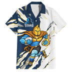 Personalized Gold Coast Titans Family Matching Summer Maxi Dress and Hawaiian Shirt Dynamic Lightning Mascot Rugby Australia