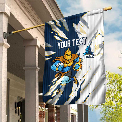 Personalized Gold Coast Titans Garden Flag Dynamic Lightning Mascot Rugby Australia