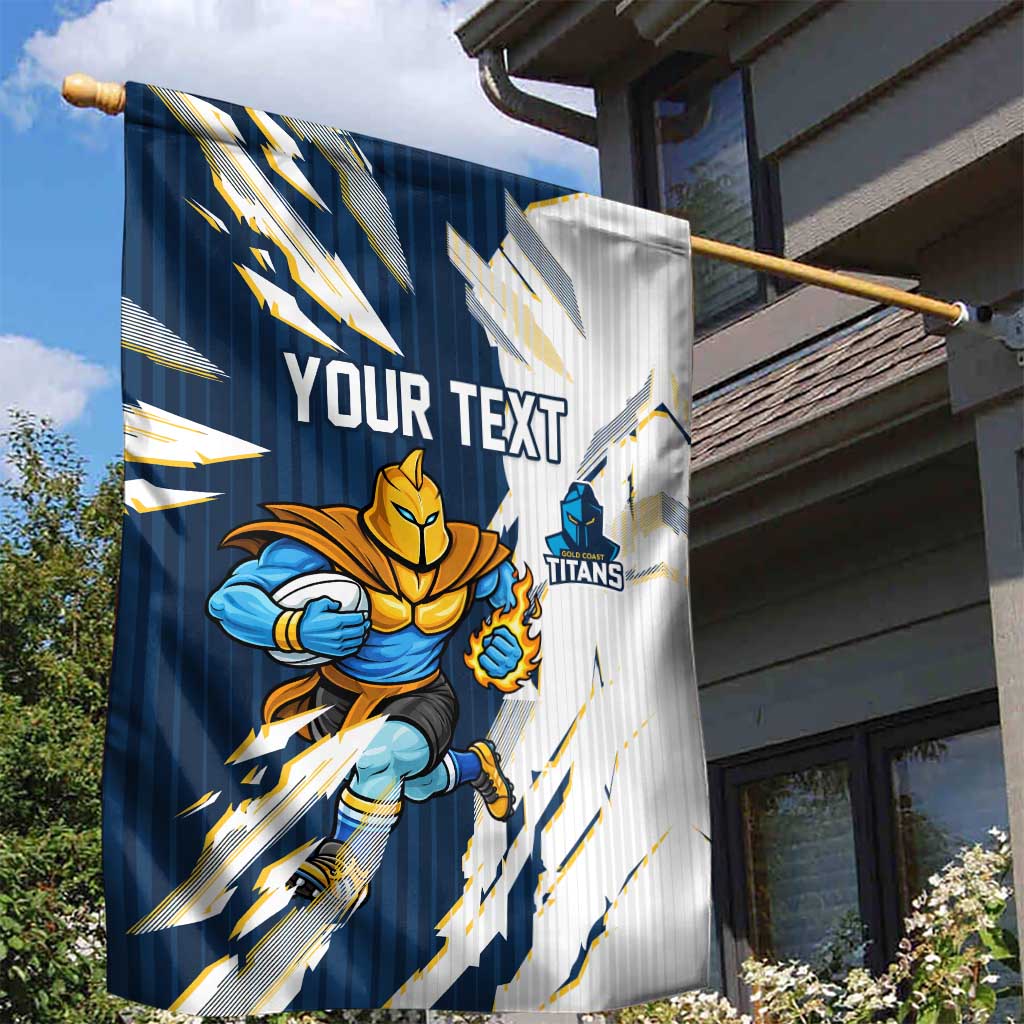 Personalized Gold Coast Titans Garden Flag Dynamic Lightning Mascot Rugby Australia
