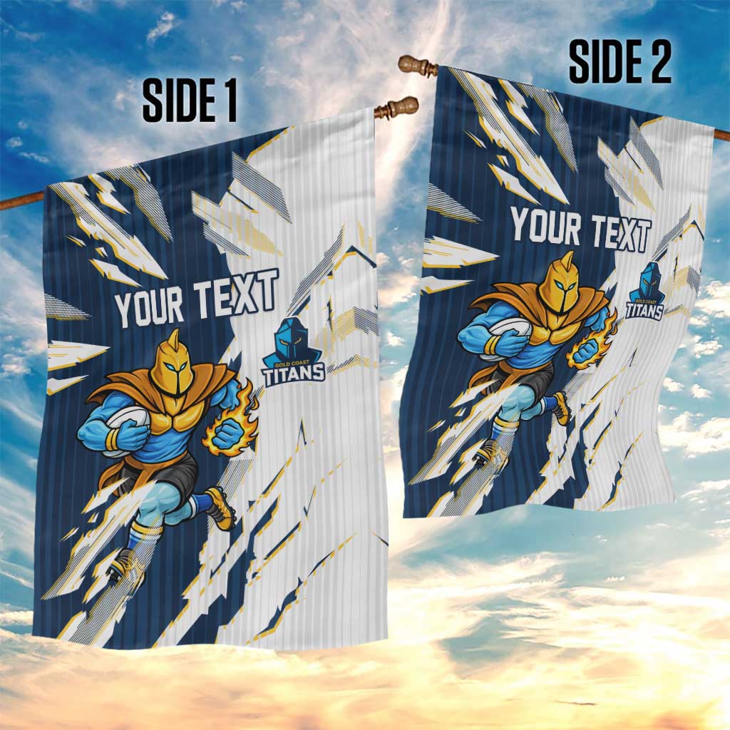 Personalized Gold Coast Titans Garden Flag Dynamic Lightning Mascot Rugby Australia
