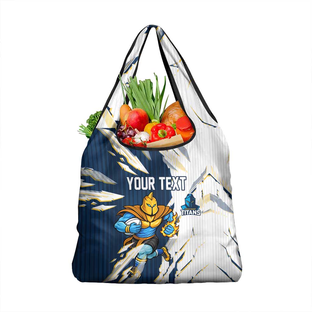 Personalized Gold Coast Titans Grocery Bag Dynamic Lightning Mascot Rugby Australia