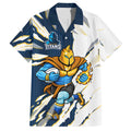 Personalized Gold Coast Titans Hawaiian Shirt Dynamic Lightning Mascot Rugby Australia