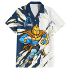 Personalized Gold Coast Titans Hawaiian Shirt Dynamic Lightning Mascot Rugby Australia