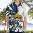 Personalized Gold Coast Titans Hawaiian Shirt Dynamic Lightning Mascot Rugby Australia