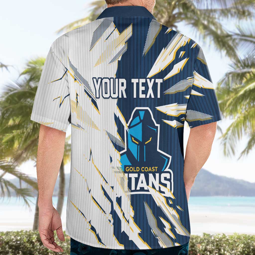 Personalized Gold Coast Titans Hawaiian Shirt Dynamic Lightning Mascot Rugby Australia