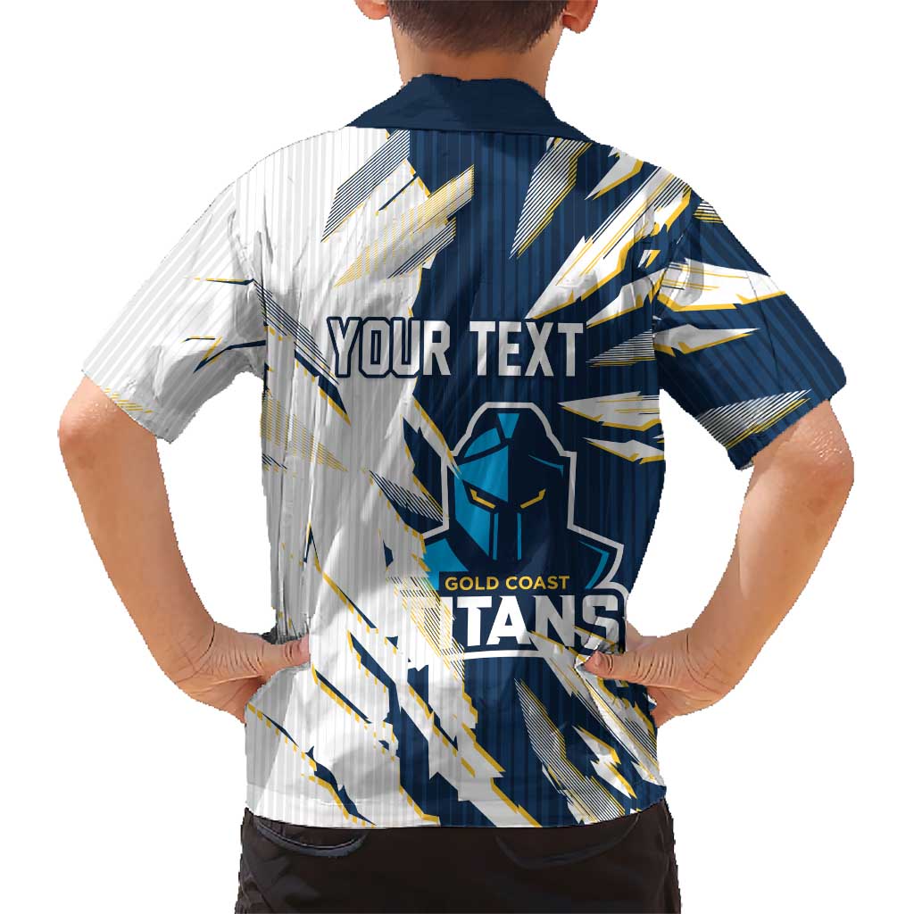 Personalized Gold Coast Titans Hawaiian Shirt Dynamic Lightning Mascot Rugby Australia
