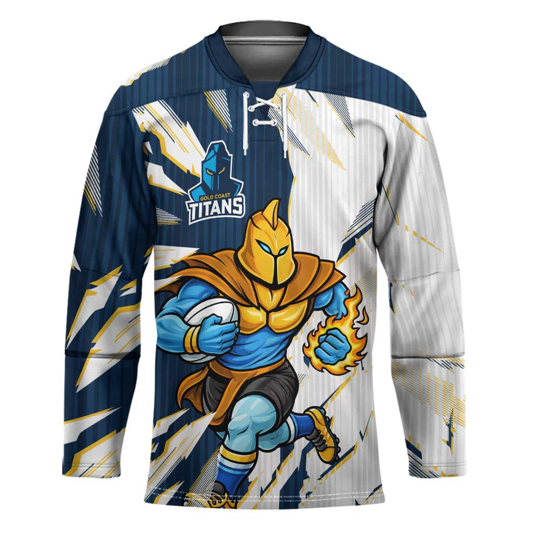 Personalized Gold Coast Titans Hockey Jersey Dynamic Lightning Mascot Rugby Australia