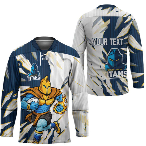 Personalized Gold Coast Titans Hockey Jersey Dynamic Lightning Mascot Rugby Australia