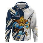 Personalized Gold Coast Titans Hoodie Dynamic Lightning Mascot Rugby Australia