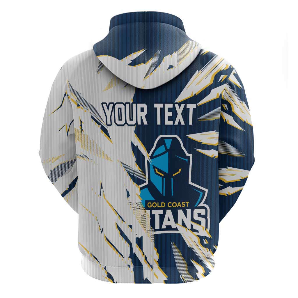 Personalized Gold Coast Titans Hoodie Dynamic Lightning Mascot Rugby Australia