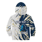 Personalized Gold Coast Titans Kid Hoodie Dynamic Lightning Mascot Rugby Australia