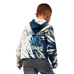 Personalized Gold Coast Titans Kid Hoodie Dynamic Lightning Mascot Rugby Australia