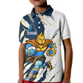 Personalized Gold Coast Titans Kid Polo Shirt Dynamic Lightning Mascot Rugby Australia