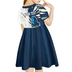 Personalized Gold Coast Titans Kid Short Sleeve Dress Dynamic Lightning Mascot Rugby Australia