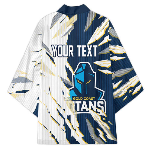 Personalized Gold Coast Titans Kimono Dynamic Lightning Mascot Rugby Australia