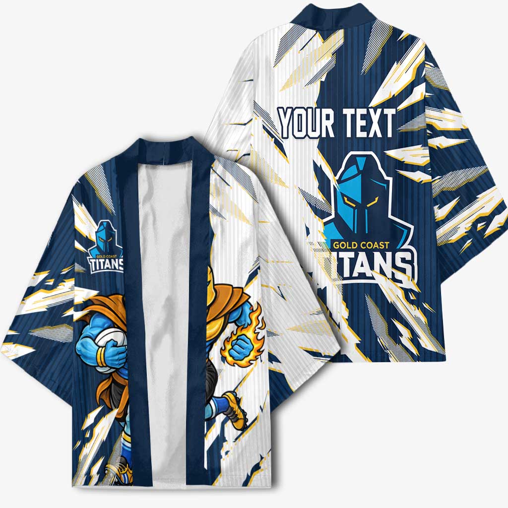 Personalized Gold Coast Titans Kimono Dynamic Lightning Mascot Rugby Australia