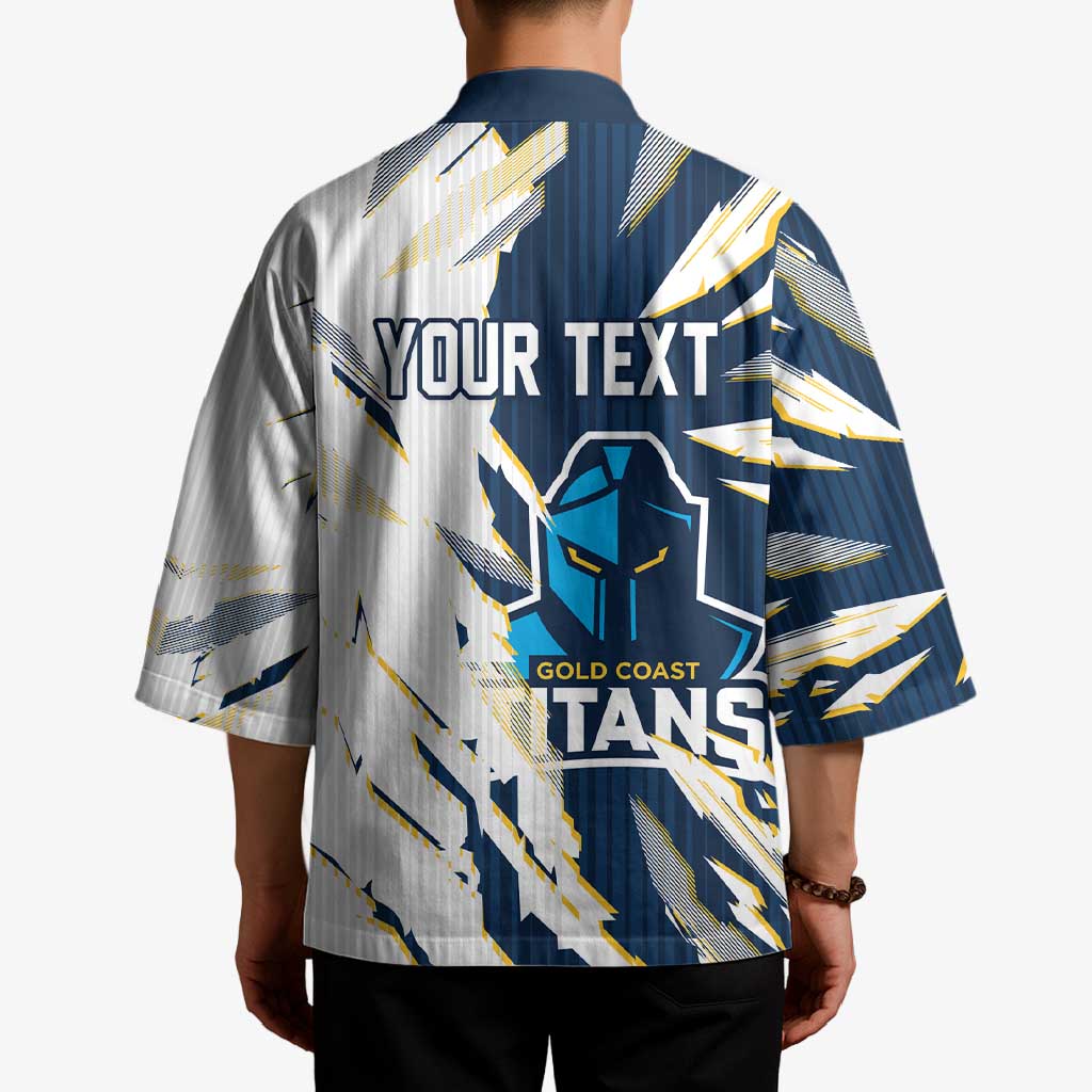 Personalized Gold Coast Titans Kimono Dynamic Lightning Mascot Rugby Australia
