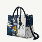 Personalized Gold Coast Titans Leather Bag Dynamic Lightning Mascot Rugby Australia