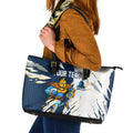 Personalized Gold Coast Titans Leather Tote Bag Dynamic Lightning Mascot Rugby Australia