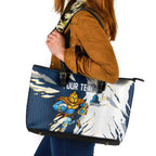 Personalized Gold Coast Titans Leather Tote Bag Dynamic Lightning Mascot Rugby Australia