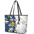 Personalized Gold Coast Titans Leather Tote Bag Dynamic Lightning Mascot Rugby Australia