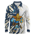 Personalized Gold Coast Titans Long Sleeve Polo Shirt Dynamic Lightning Mascot Rugby Australia