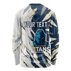 Personalized Gold Coast Titans Long Sleeve Shirt Dynamic Lightning Mascot Rugby Australia