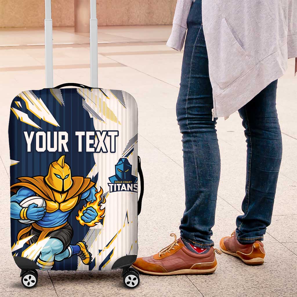 Personalized Gold Coast Titans Luggage Cover Dynamic Lightning Mascot Rugby Australia