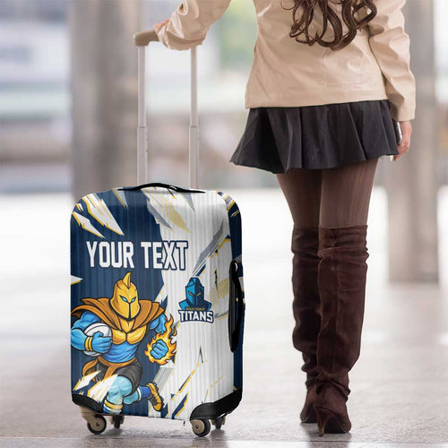Personalized Gold Coast Titans Luggage Cover Dynamic Lightning Mascot Rugby Australia