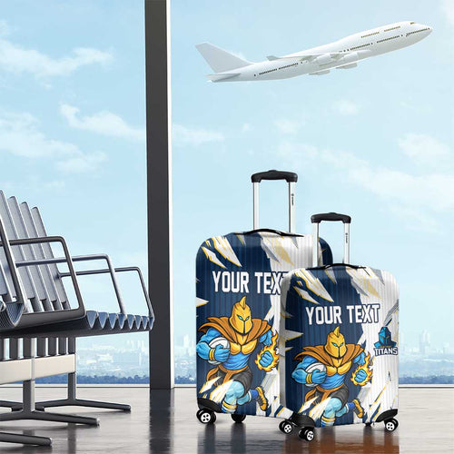Personalized Gold Coast Titans Luggage Cover Dynamic Lightning Mascot Rugby Australia