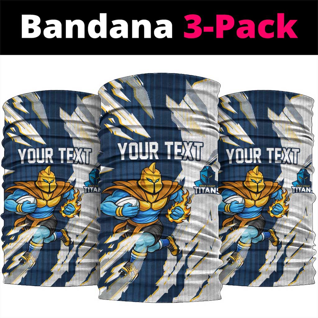 Personalized Gold Coast Titans Neck Gaiter Dynamic Lightning Mascot Rugby Australia