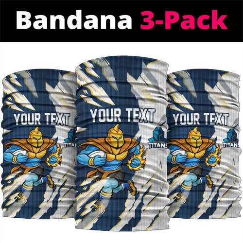 Personalized Gold Coast Titans Neck Gaiter Dynamic Lightning Mascot Rugby Australia