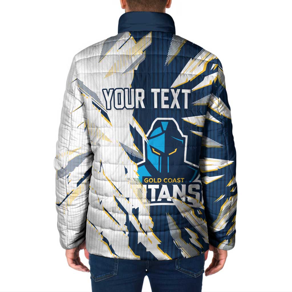 Personalized Gold Coast Titans Padded Jacket Dynamic Lightning Mascot Rugby Australia