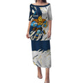 Personalized Gold Coast Titans Puletasi Dynamic Lightning Mascot Rugby Australia